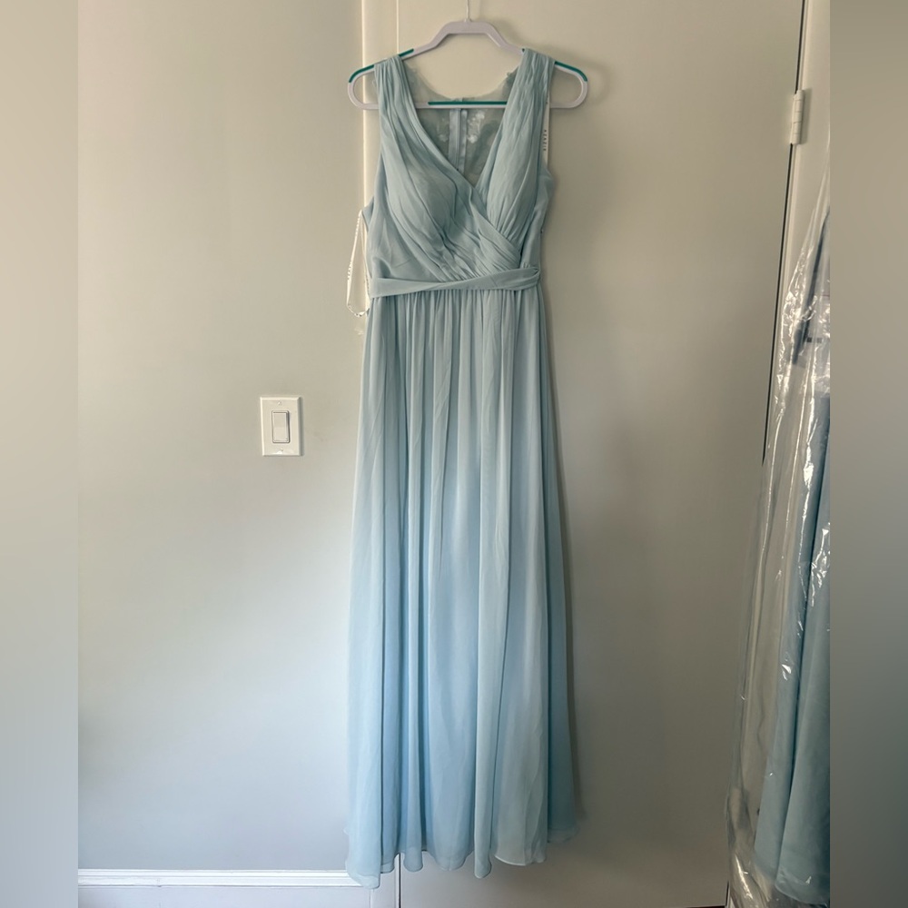 NWT Azazie Kingsley Dress in Chiffon Mist - Picture 5 of 7
